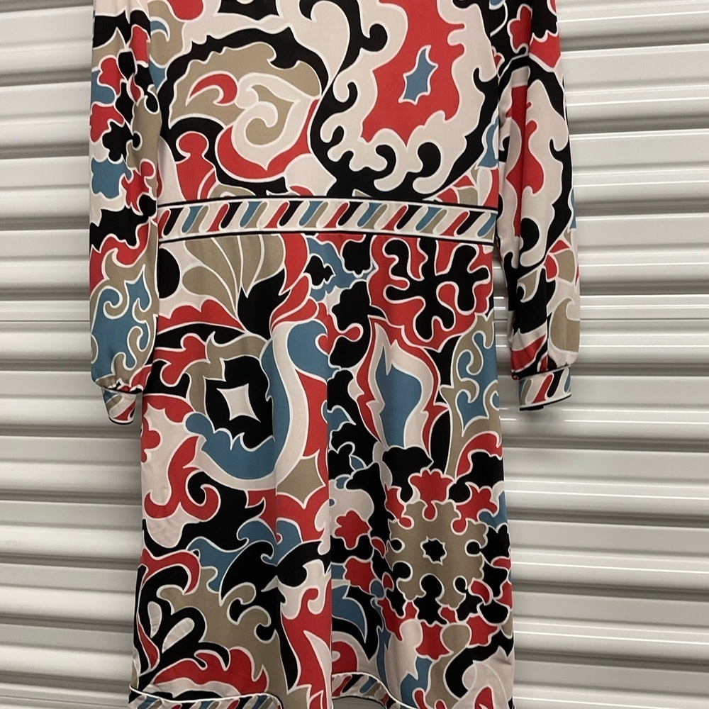 BCBGMaxAzria Long Sleeve Dress with Bold Multicolor Design Size S - Picture 5 of 7